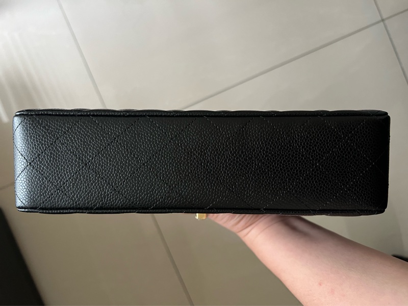 Chanel CF25 經典款/黑色荔枝牛皮-2