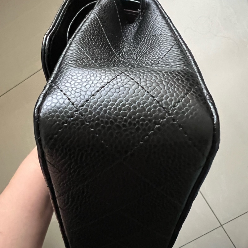 Chanel CF25 經典款/黑色荔枝牛皮-3