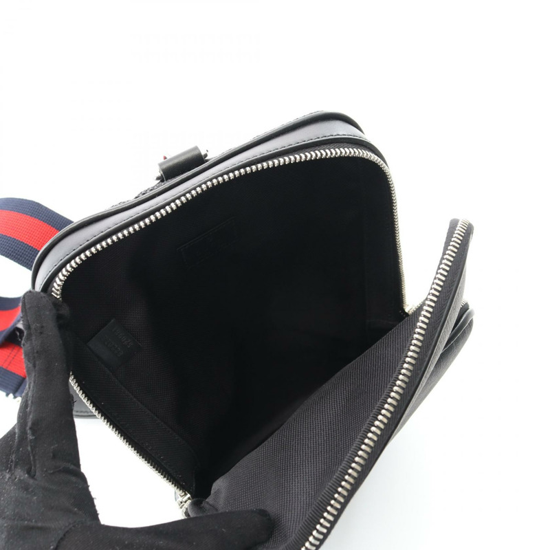 GUCCI GG 小號斜背包 822073FADJM1043 帆布 黑色 全新 男款-2