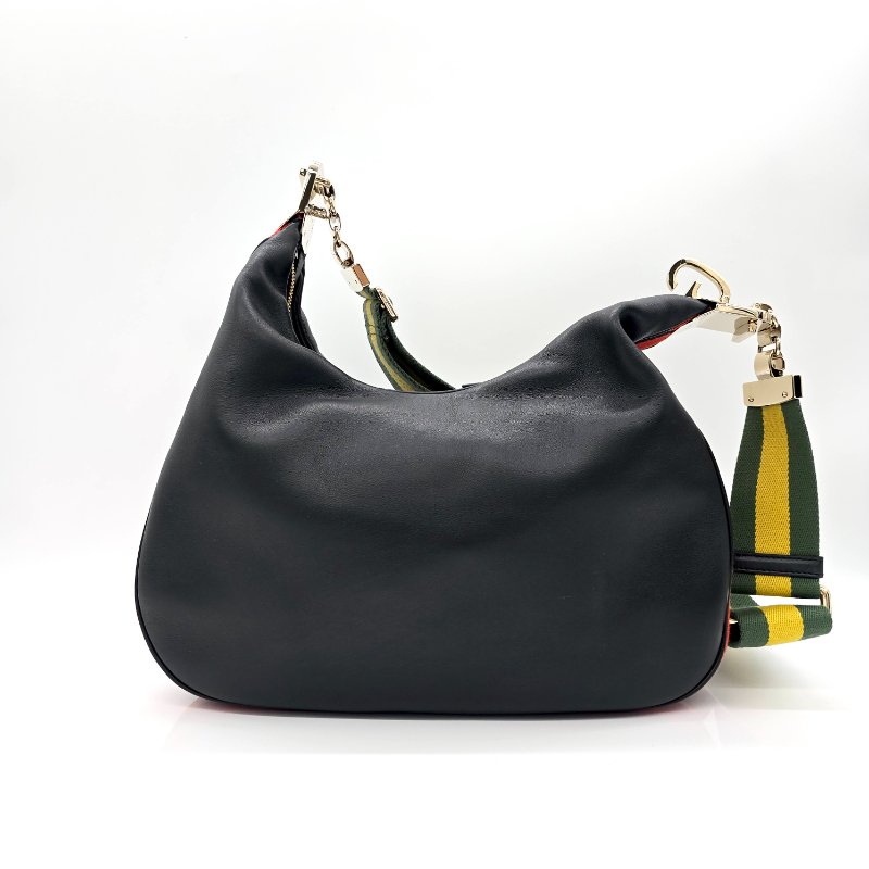 GUCCI Attache 經典金屬勾釦 雙背帶 斜背包-3