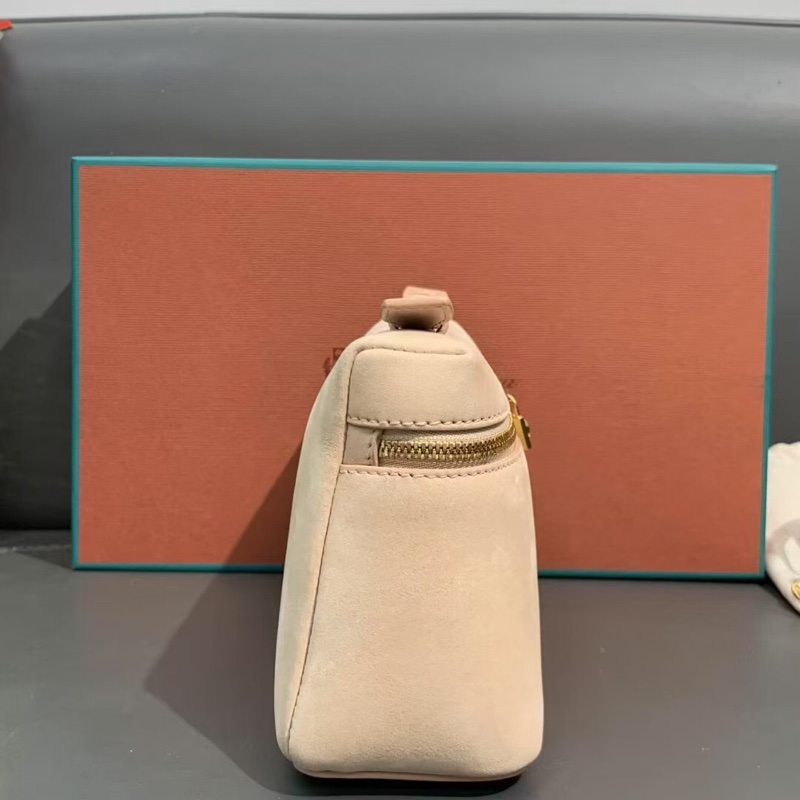 Loro Piana諾悠翩雅Extra Pocket L19奶油蜜蜂色鹿皮金扣 lp19 便當包 金扣-5