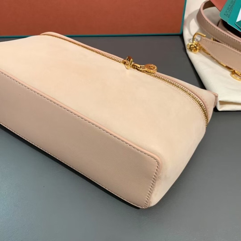 Loro Piana諾悠翩雅Extra Pocket L19奶油蜜蜂色鹿皮金扣 lp19 便當包 金扣-8