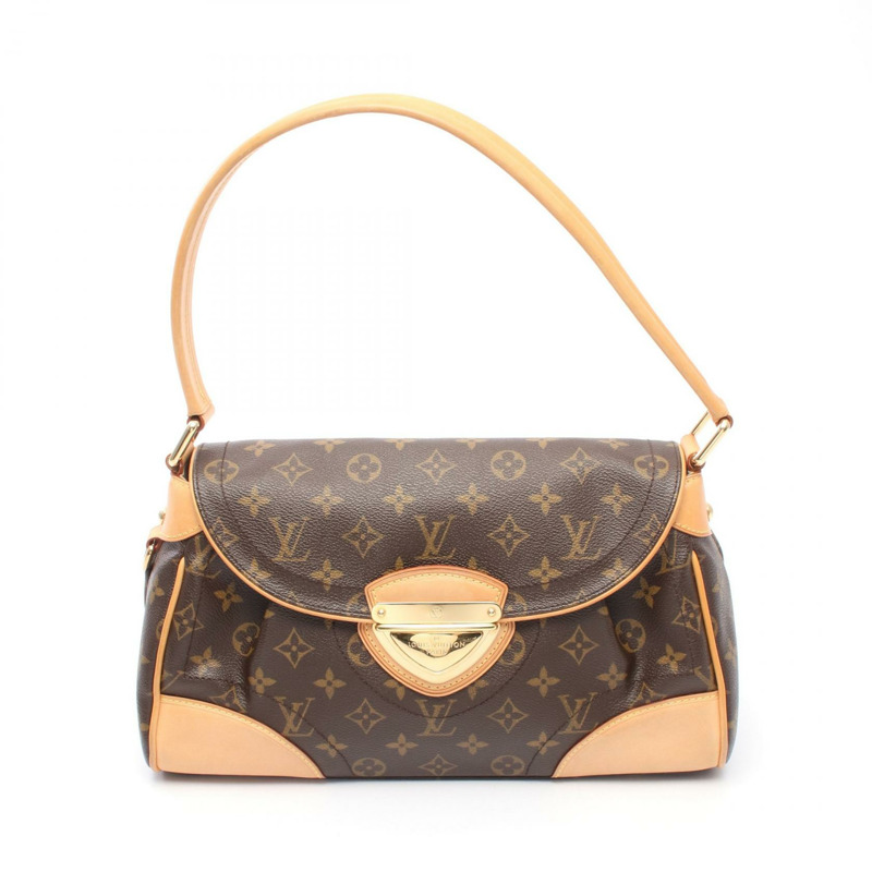 LOUIS VUITTON Beverly 中型單肩包 手提包 M40121 字母帆布 棕色 二手 LV-0
