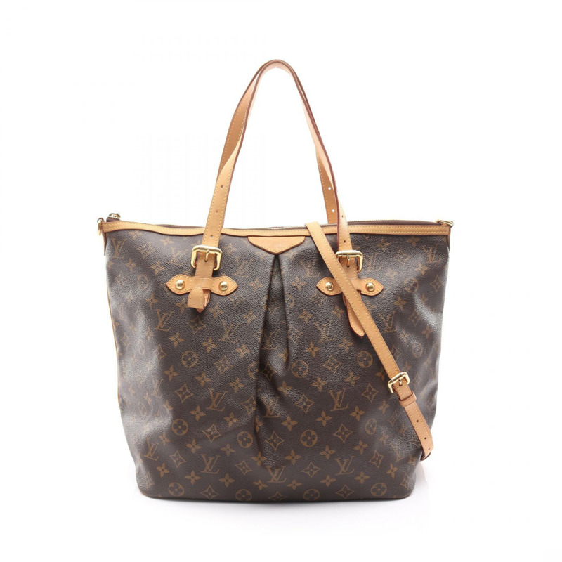 LOUIS VUITTON Palermo GM 單肩托特包 M40146 Monogram 帆布棕色二手 LV-0