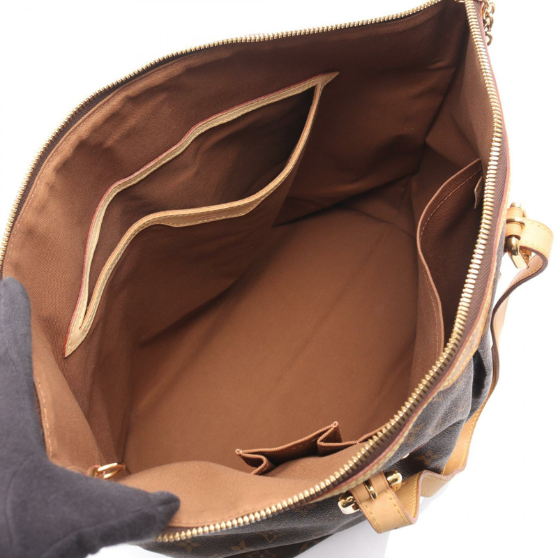 LOUIS VUITTON Palermo GM 單肩托特包 M40146 Monogram 帆布棕色二手 LV-2