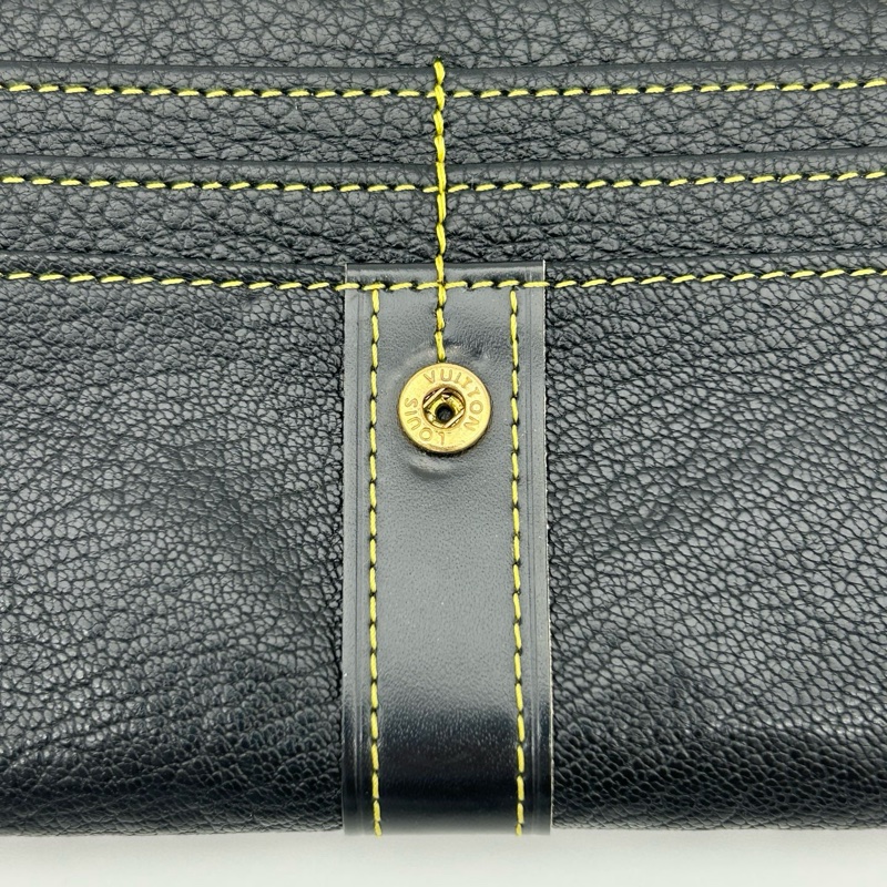 「JL精品代購」Lv黑金全皮蘇哈里二折長夾/卡包-7