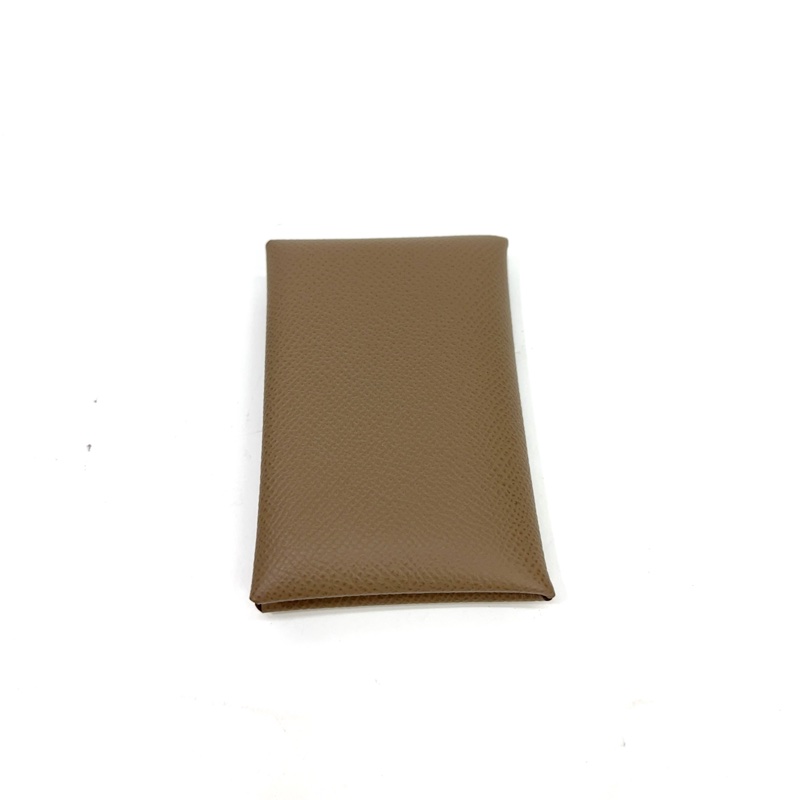 Hermes 18大象灰Epson皮銀釦Calvi零錢包-1