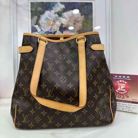 LV 路易威登 中古豎版Batignolles老花南瓜包 手提單肩包 06年標 原始成色 99新