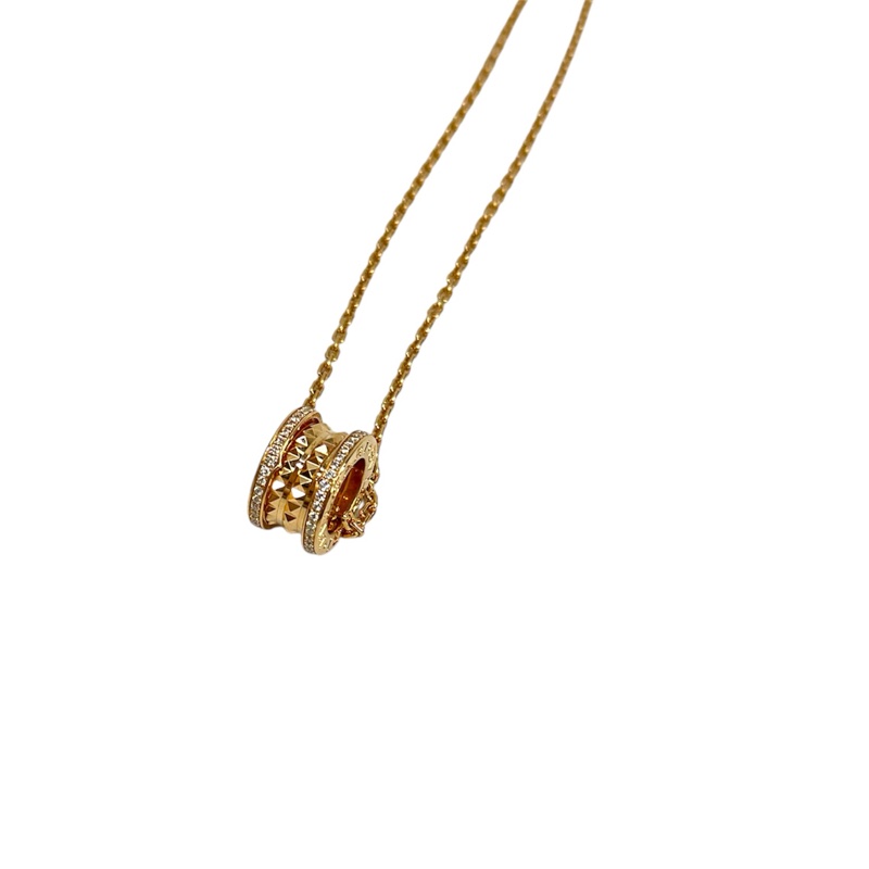 Bvlgari 750玫瑰金螺旋滿鑽B.Zero 1項鍊 360248-4