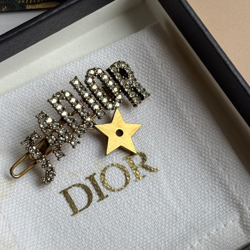 ::Christian Dior:: J'Adior 金色星星滿鑽髮夾 髮飾 名媛風-1