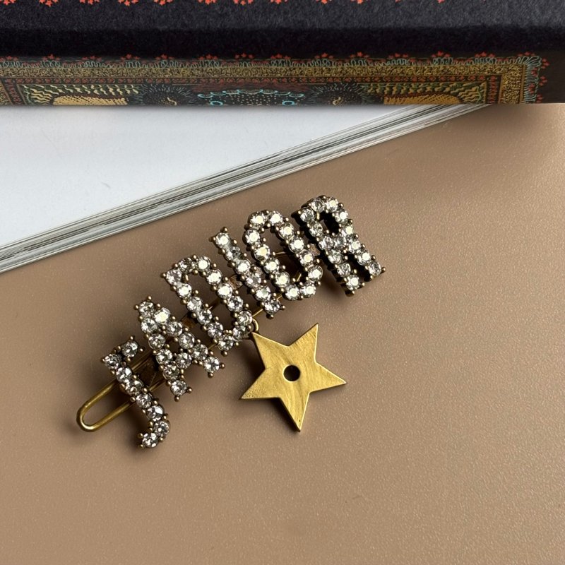 ::Christian Dior:: J'Adior 金色星星滿鑽髮夾 髮飾 名媛風-2