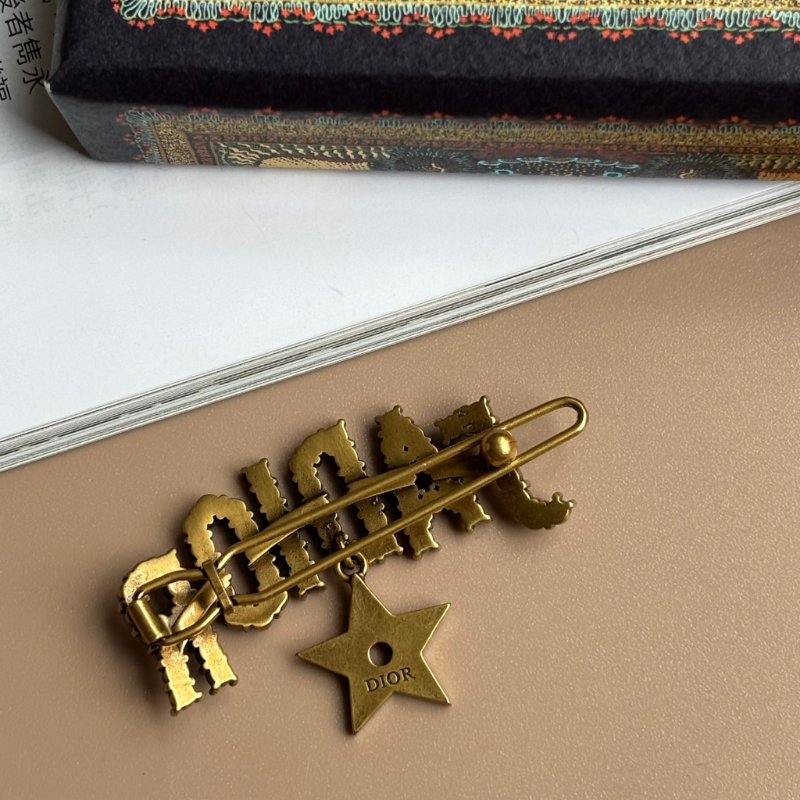 ::Christian Dior:: J'Adior 金色星星滿鑽髮夾 髮飾 名媛風-3