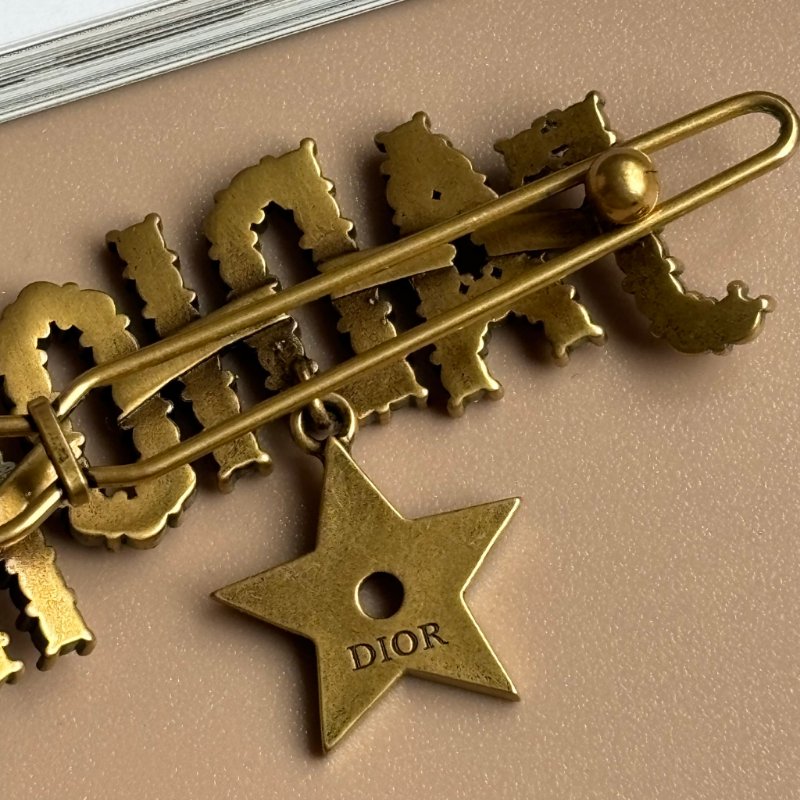 ::Christian Dior:: J'Adior 金色星星滿鑽髮夾 髮飾 名媛風-4