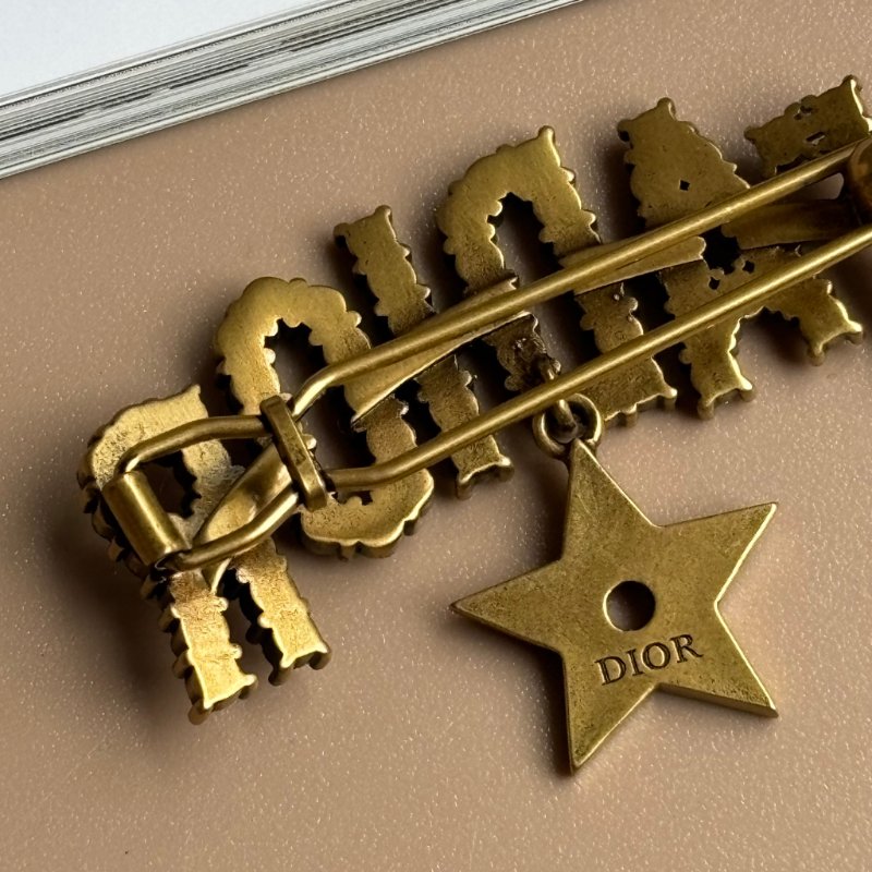 ::Christian Dior:: J'Adior 金色星星滿鑽髮夾 髮飾 名媛風-5