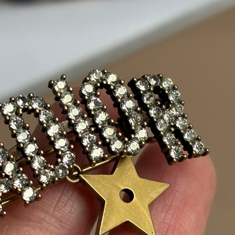 ::Christian Dior:: J'Adior 金色星星滿鑽髮夾 髮飾 名媛風-7