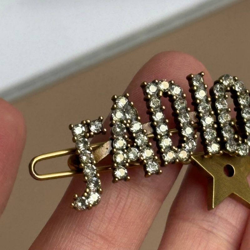 ::Christian Dior:: J'Adior 金色星星滿鑽髮夾 髮飾 名媛風-8