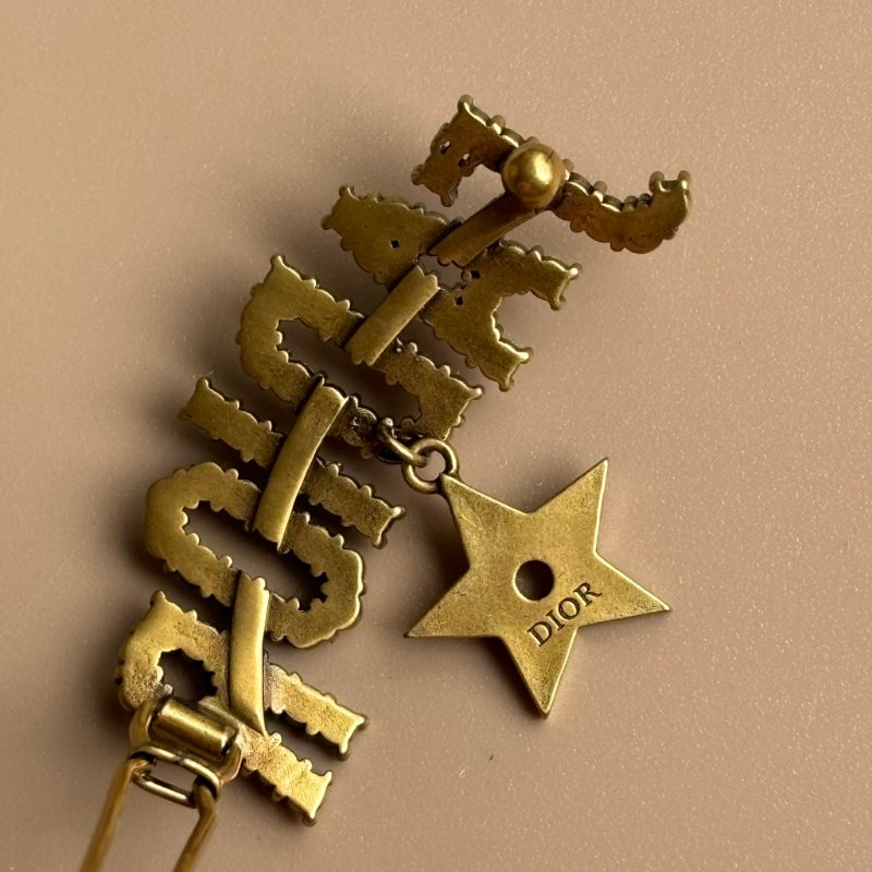 ::Christian Dior:: J'Adior 金色星星滿鑽髮夾 髮飾 名媛風-11