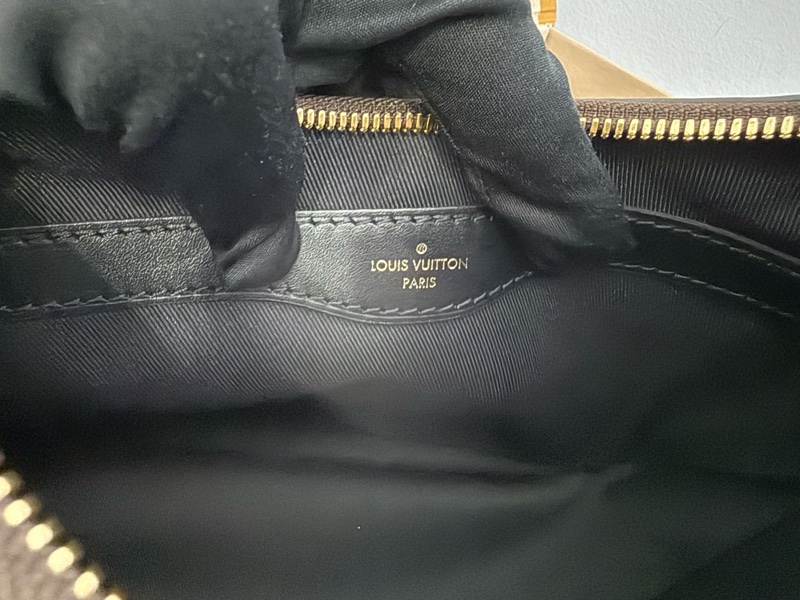 近新LV Boulogne NM MNG老花經典黑邊牛角包M45831-11