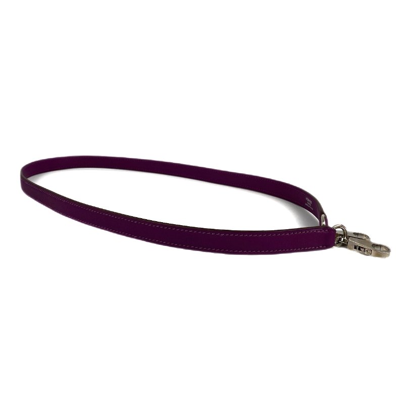 △ Hermes 愛馬仕 Anemone Togo Calfskin Kelly 32 Ghillies Palladium Metal 2 Way Bag Stamp[R] 海葵紫色粒紋小牛皮鍍鈀金屬兩用袋[R]刻 - 257014315-31