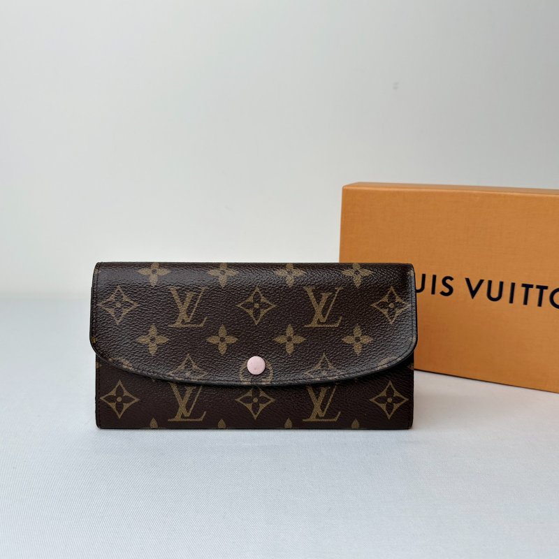 LV Emilie粉釦翻蓋長夾-0