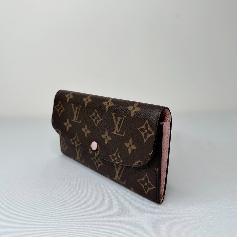 LV Emilie粉釦翻蓋長夾-2