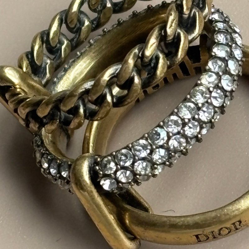 ::Christian Dior:: 復古金屬三層戒-3