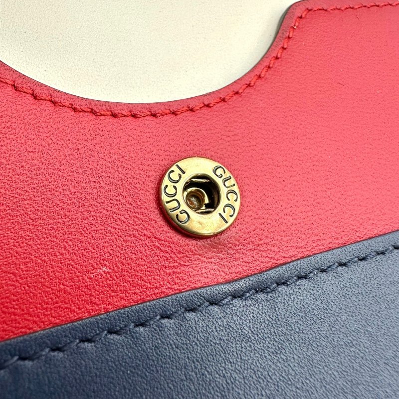 【美收精品】GUCCI 古馳白色紅色藍色Queen Margaret 蜜蜂浮雕扣式長夾 B-462【隔月月中將轉賣至日本 上架期限30天】-7