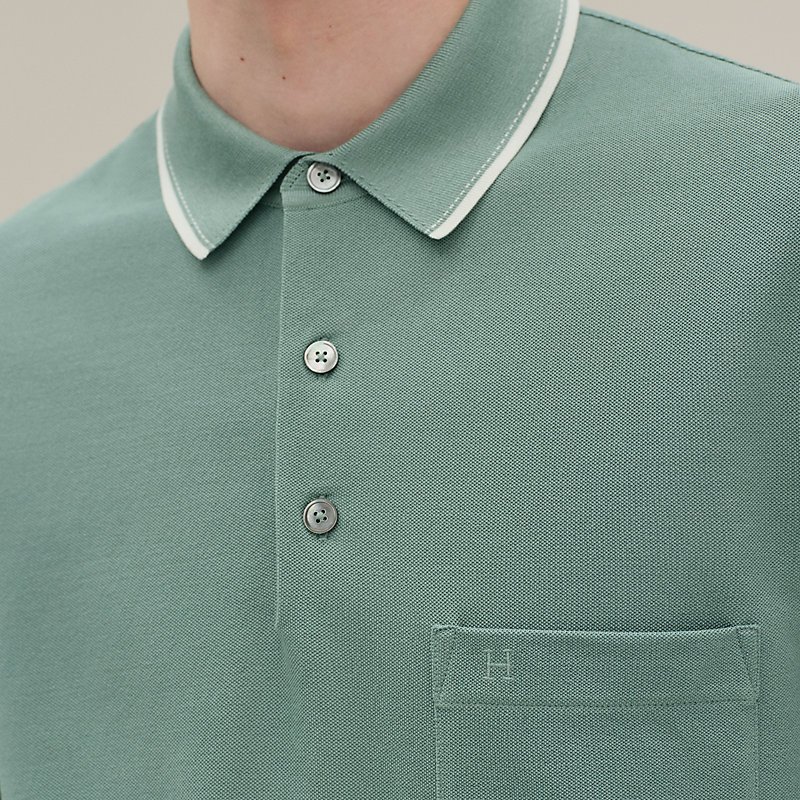 【Hermes】全新 - H刺繡口袋 Polo衫 L size "Piqures sellier" polo shirt-1
