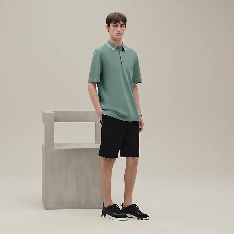 【Hermes】全新 - H刺繡口袋 Polo衫 L size "Piqures sellier" polo shirt-5