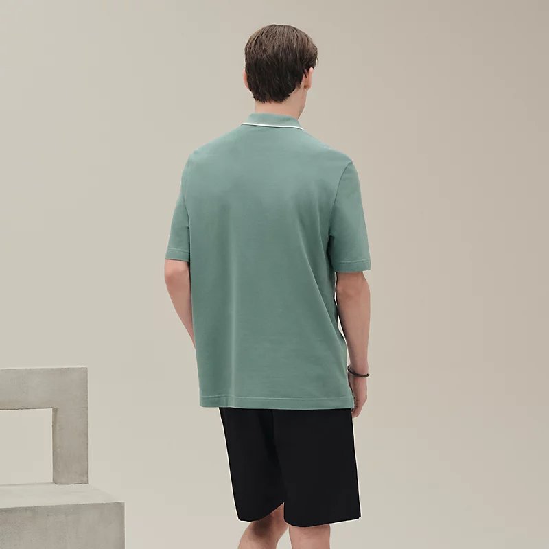 【Hermes】全新 - H刺繡口袋 Polo衫 L size "Piqures sellier" polo shirt-6