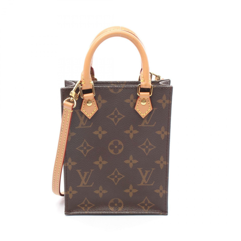 LOUIS VUITTON Petit Sac Plat 單肩包 M69442 Monogram 帆布 棕色 二手-0