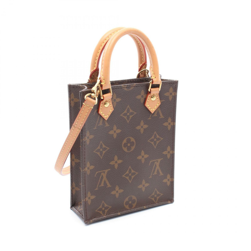 LOUIS VUITTON Petit Sac Plat 單肩包 M69442 Monogram 帆布 棕色 二手-1