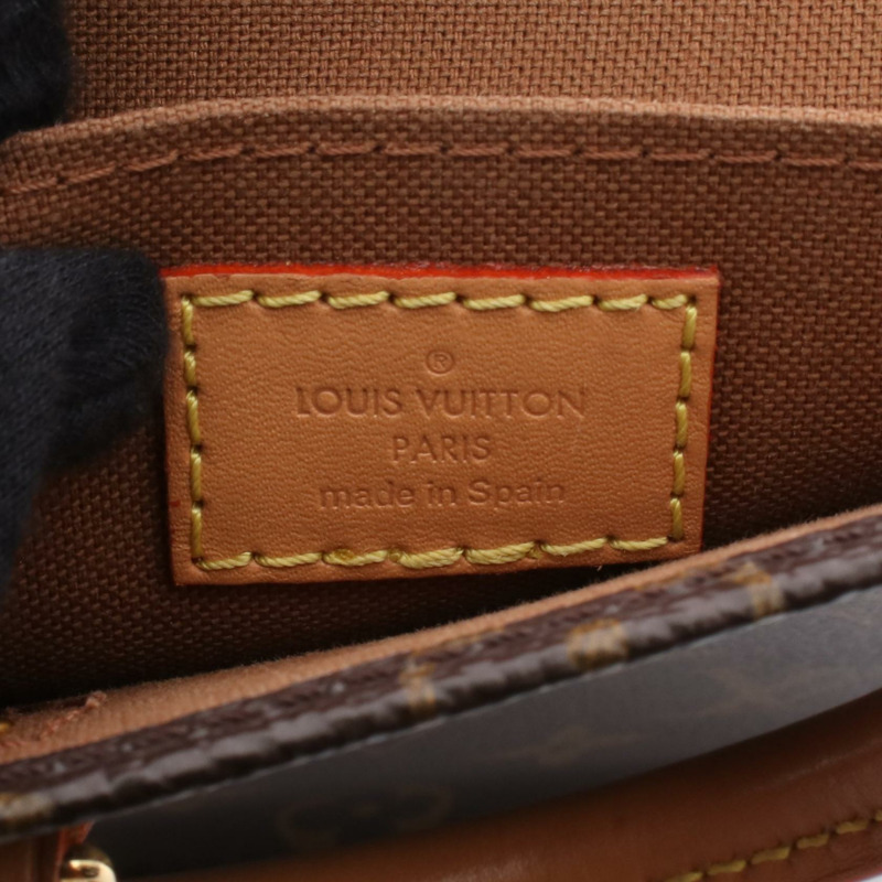 LOUIS VUITTON Petit Sac Plat 單肩包 M69442 Monogram 帆布 棕色 二手-3