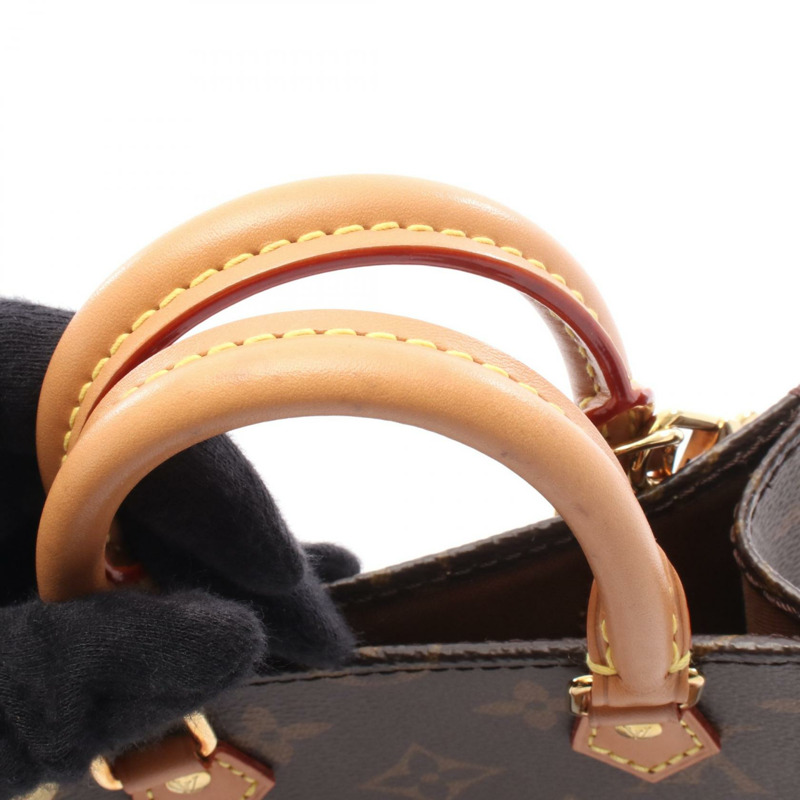 LOUIS VUITTON Petit Sac Plat 單肩包 M69442 Monogram 帆布 棕色 二手-5