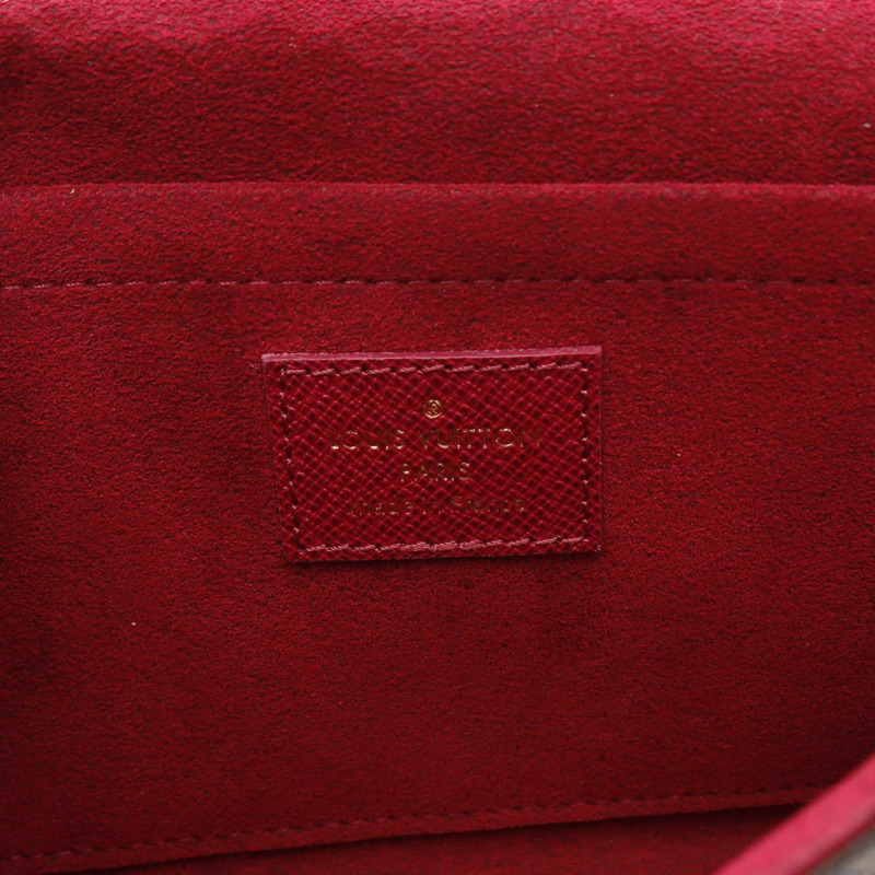 LOUIS VUITTON Felicie Pochette 單肩包 M81896 Monogram Fuschia Brown 二手-3