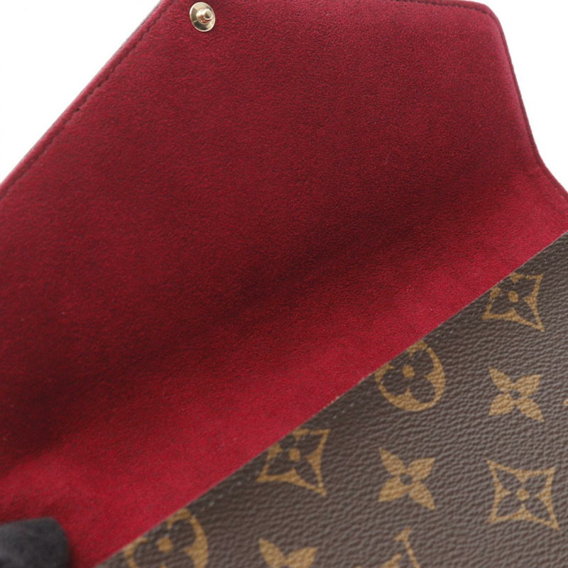 LOUIS VUITTON Felicie Pochette 單肩包 M81896 Monogram Fuschia Brown 二手-7