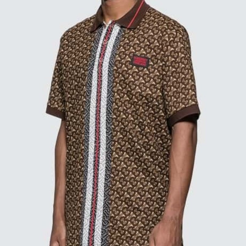 莉亞精品♡Burberry TB滿版logo polo衫M-1