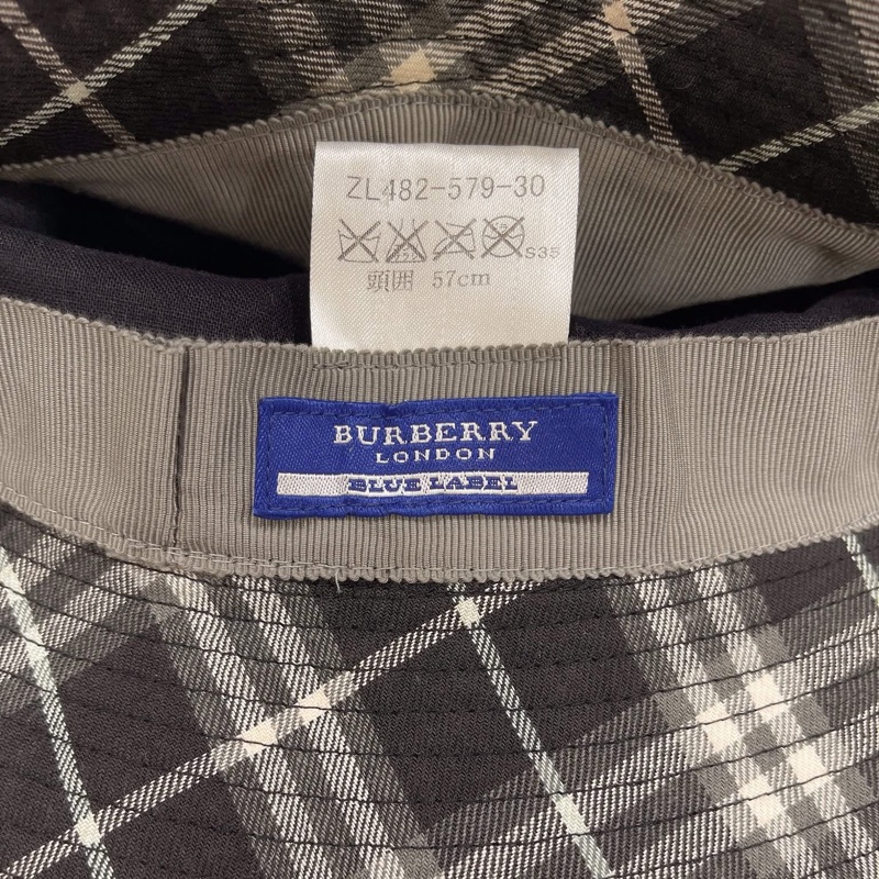 BURBERRY 藍標 格紋戰馬漁夫帽-6