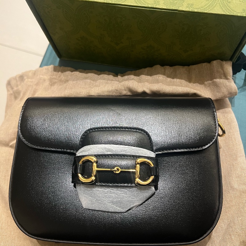 Gucci 1955 全新黑色迷你馬銜包-1