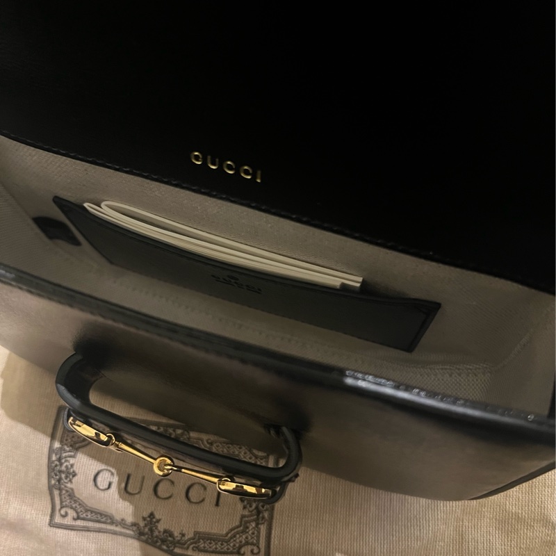 Gucci 1955 全新黑色迷你馬銜包-5