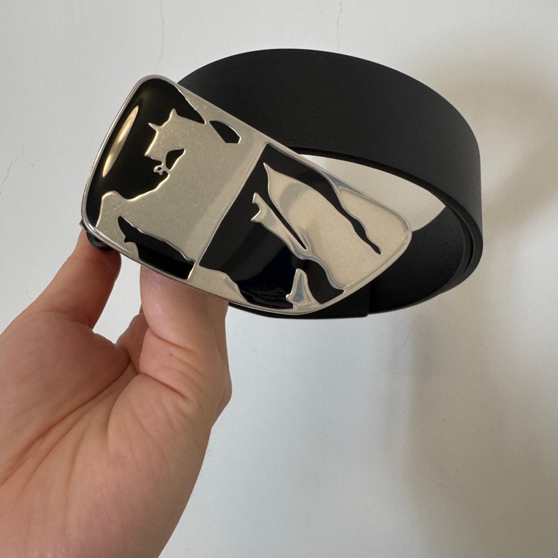 Burberry博柏利 馬術騎士徽標 皮帶 男款 黑色 寬3.5CM-1