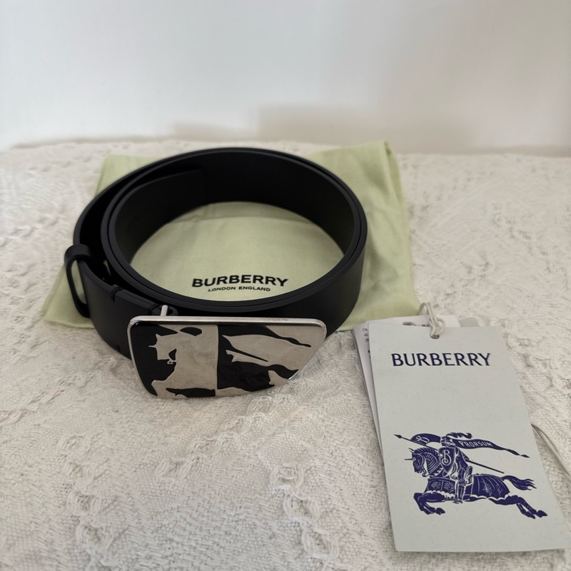 Burberry博柏利 馬術騎士徽標 皮帶 男款 黑色 寬3.5CM-2