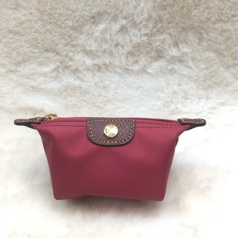longchamp 玫紅色帆布化妝袋 XA959