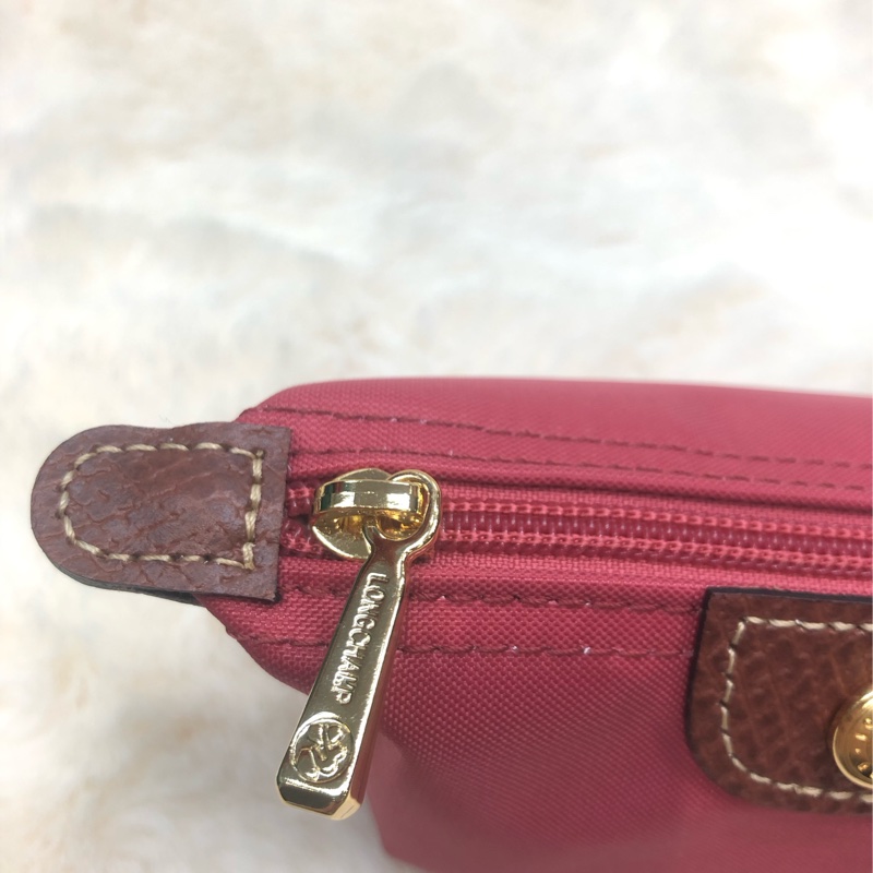 longchamp 玫紅色帆布化妝袋 XA959-8