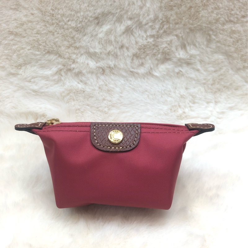 longchamp 玫紅色帆布化妝袋 XA959-9