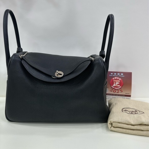 Hermes 愛馬仕 黑銀 lindy 34 框O