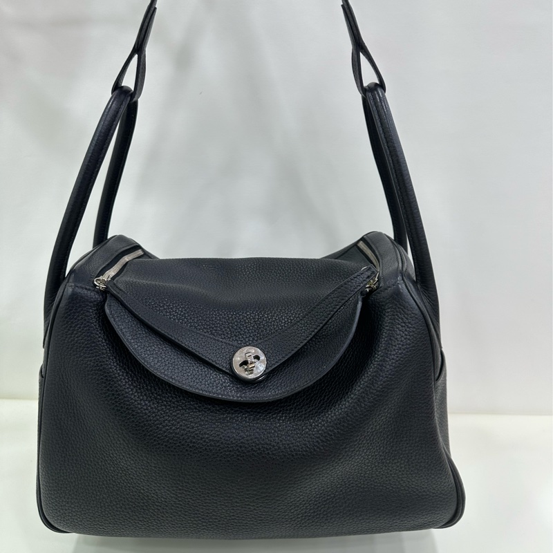 Hermes 愛馬仕 黑銀 lindy 34 框O-9