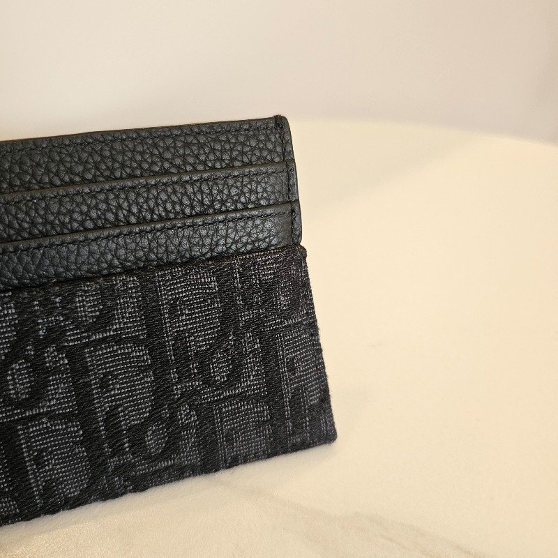 [品況優❣️] Dior 黑色Oblique緹花卡夾-3