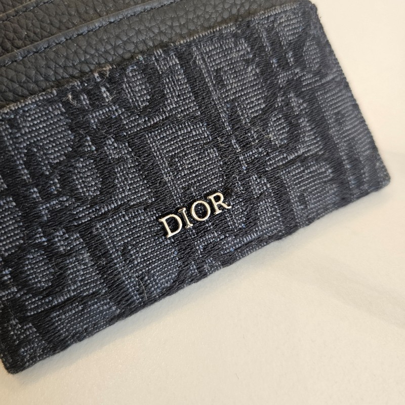 [品況優❣️] Dior 黑色Oblique緹花卡夾-5