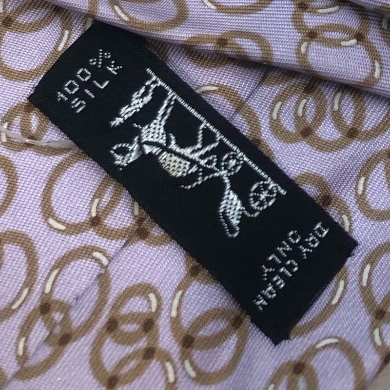 Hermes 粉紅色圈圈領帶O347-9